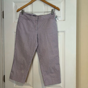 Talbots Purple Checkered Capri Pants